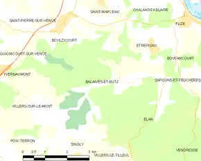 Poziția localității Balaives-et-Butz