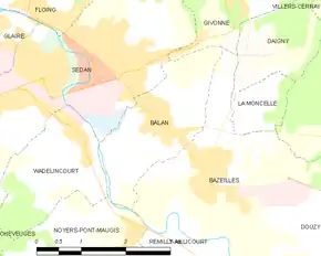 Poziția localității Balan