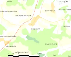 Poziția localității Boulzicourt