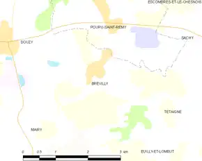 Poziția localității Brévilly