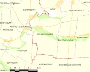 Poziția localității Brienne-sur-Aisne