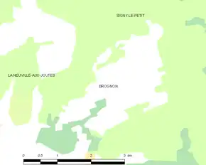 Poziția localității Brognon