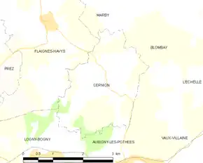 Poziția localității Cernion