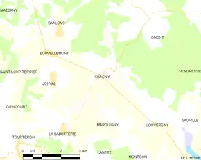 Poziția localității Chagny