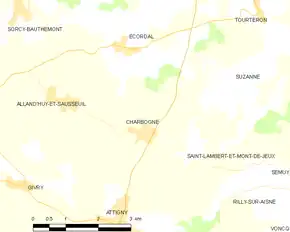 Poziția localității Charbogne