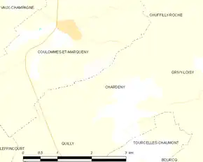 Poziția localității Chardeny