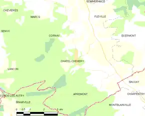 Poziția localității Chatel-Chéhéry