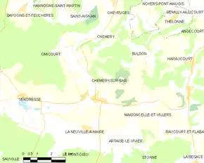 Poziția localității Chémery-sur-Bar