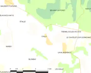 Poziția localității Chilly