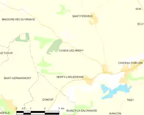 Poziția localității Condé-lès-Herpy
