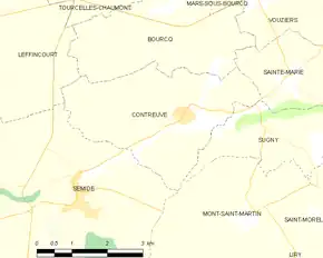 Poziția localității Contreuve