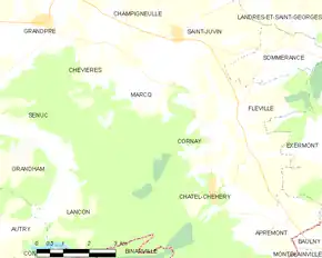 Poziția localității Cornay