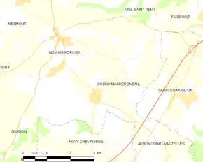 Poziția localității Corny-Machéroménil