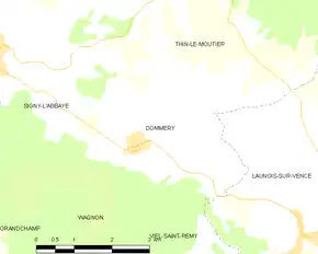 Poziția localității Dommery
