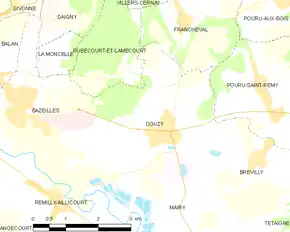 Poziția localității Douzy