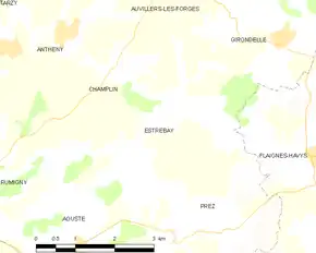 Poziția localității Estrebay