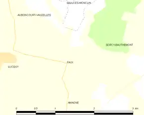 Poziția localității Faux