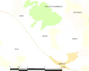 Poziția localității Fromy