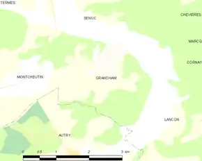 Poziția localității Grandham
