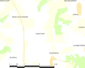 Poziția localității Guincourt