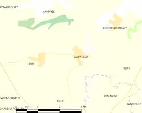 Poziția localității Hauteville