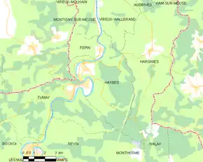 Poziția localității Haybes