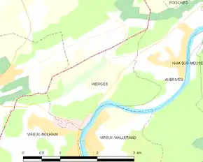 Poziția localității Hierges