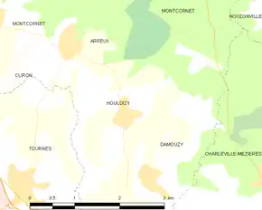 Poziția localității Houldizy