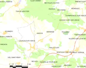 Poziția localității Jandun