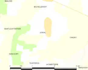 Poziția localității Jonval