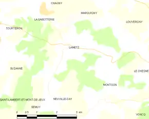 Poziția localității Lametz