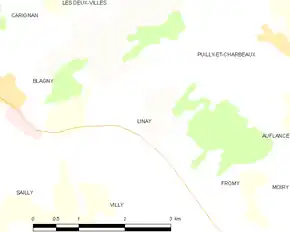 Poziția localității Linay