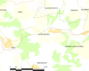 Poziția localității Logny-Bogny