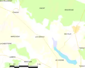 Poziția localității Louvergny