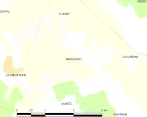 Poziția localității Marquigny