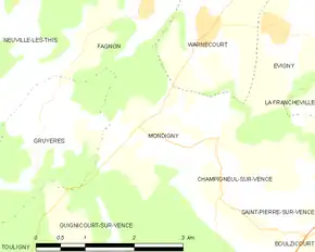 Poziția localității Mondigny