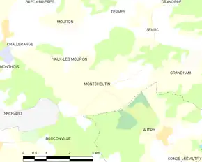 Poziția localității Montcheutin