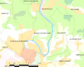 Poziția localității Montcy-Notre-Dame