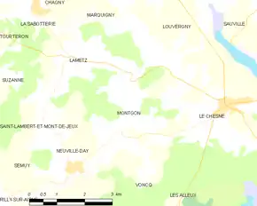Poziția localității Montgon