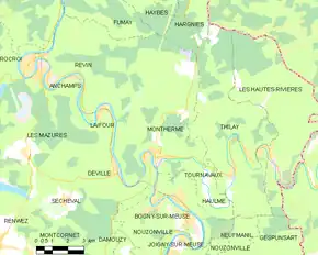 Poziția localității Monthermé