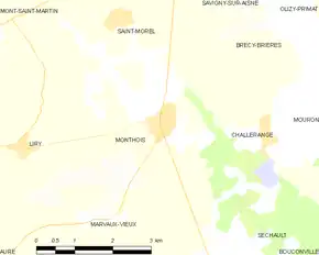 Poziția localității Monthois