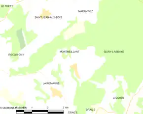 Poziția localității Montmeillant