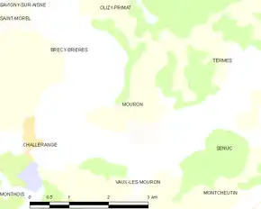 Poziția localității Mouron