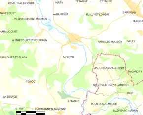 Poziția localității Mouzon