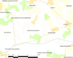 Poziția localității Murtin-et-Bogny