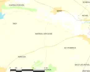 Poziția localității Nanteuil-sur-Aisne