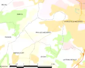 Poziția localității Prix-lès-Mézières