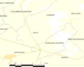 Poziția localității Quilly