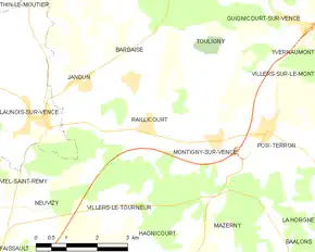 Poziția localității Raillicourt