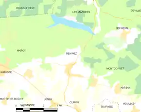 Poziția localității Renwez